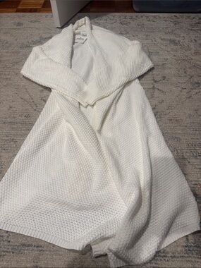 Bobbles & lace NWT Cozy Women's Cream Open-Front Knit Cardigan